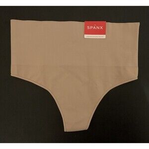 NWT Spanx Womens Large EcoCare Seamless Shaping Thong Toasted Oatmeal